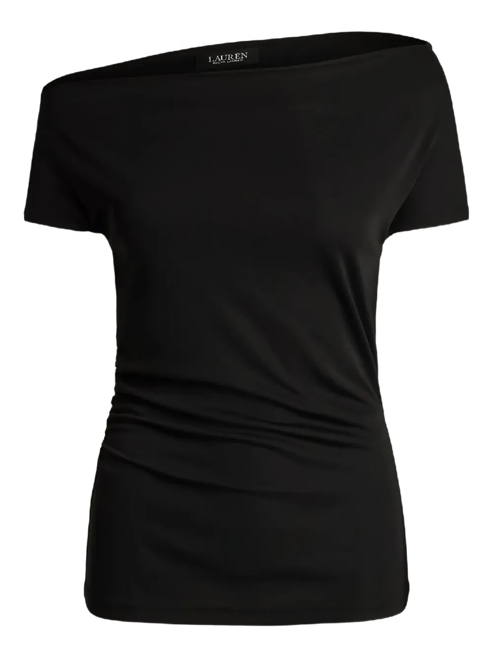 Ralph Lauren Asymmetric One-shoulder Top In Black