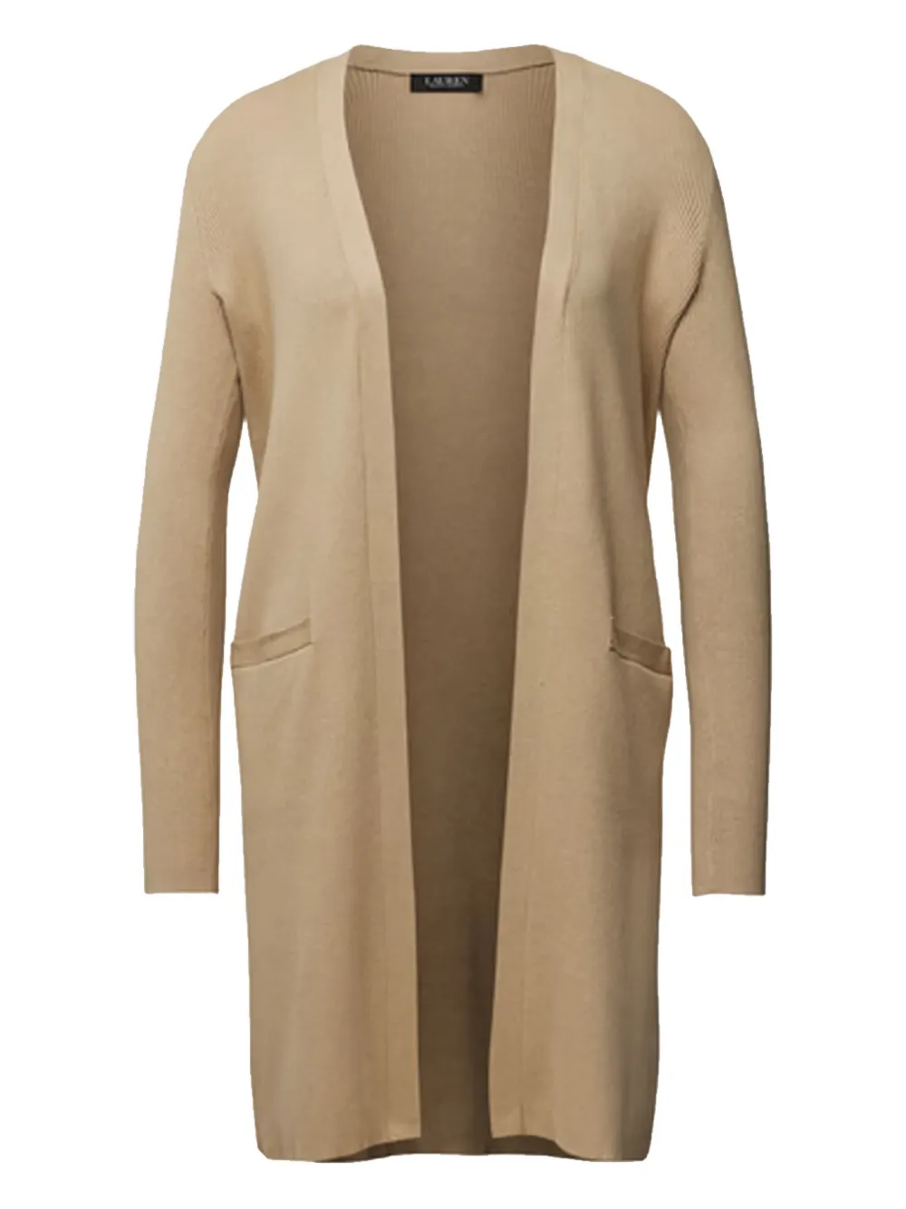 Ralph Lauren Open-front Long-sleeve Cardigan In Neutral