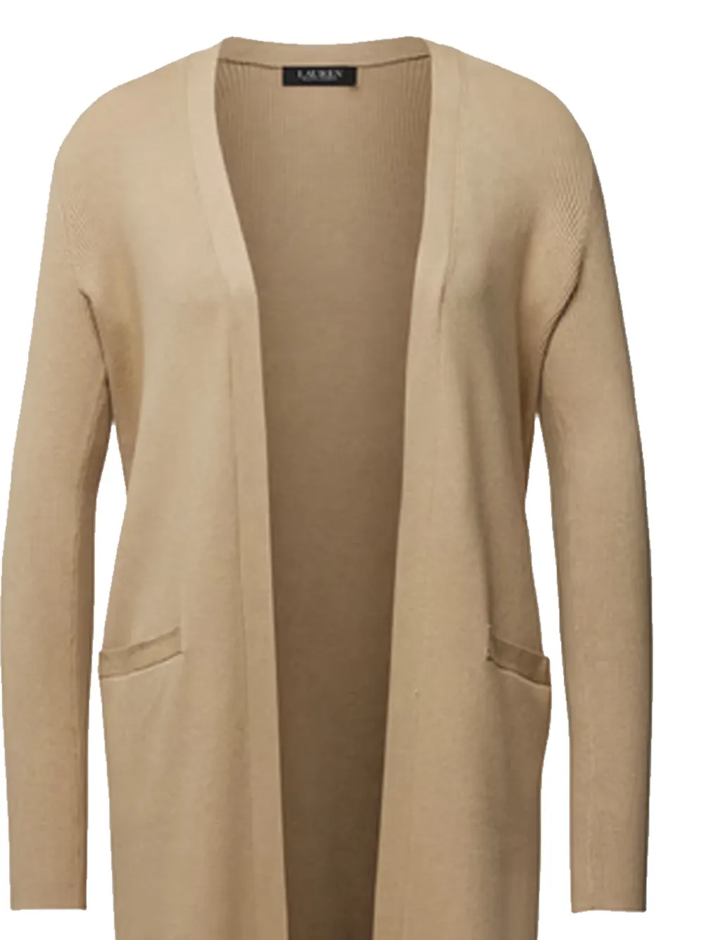 Ralph Lauren Open-front Long-sleeve Cardigan In Neutral