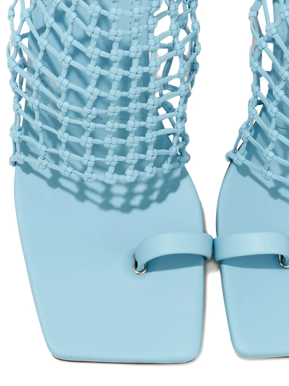 Le Silla 100 mm opengewerkte sandalen met vierkante neus Blauw