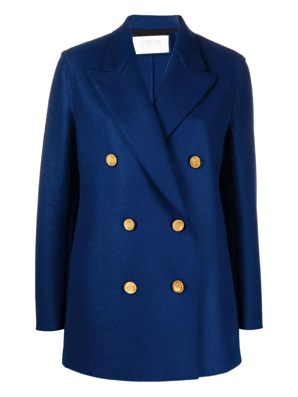 Harris Wharf London Double-breasted Wool Coat In Blue