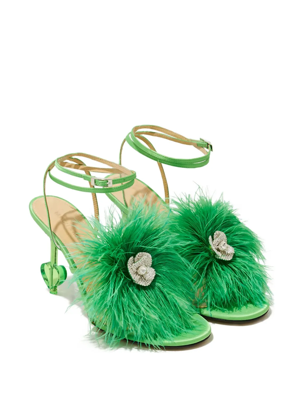 Mach&mach Crystal-embellished Sandals In Green