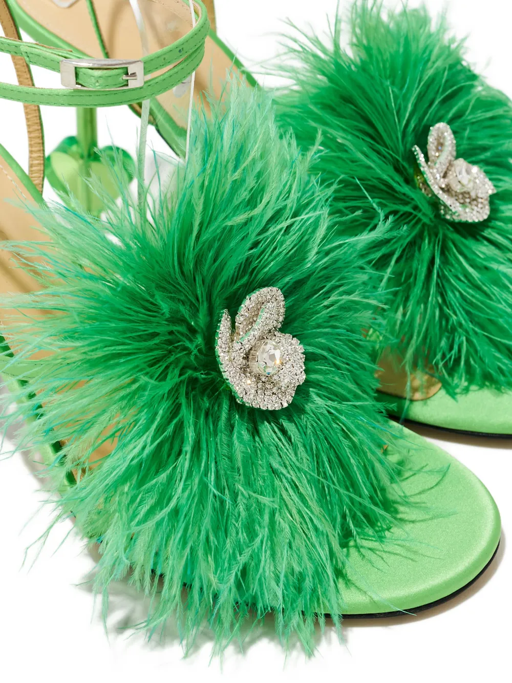 Mach&mach Crystal-embellished Sandals In Green