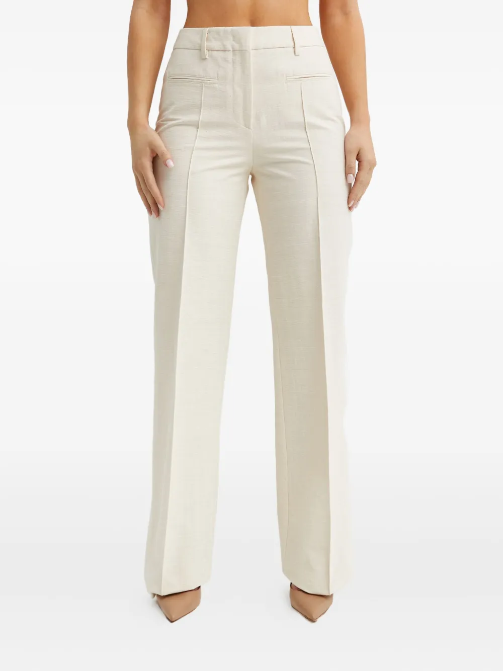 Fay front-seam trousers | Neutrals | Image 1