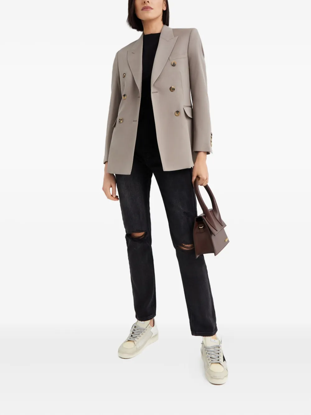 Golden Goose Blazer met dubbele rij knopen Beige