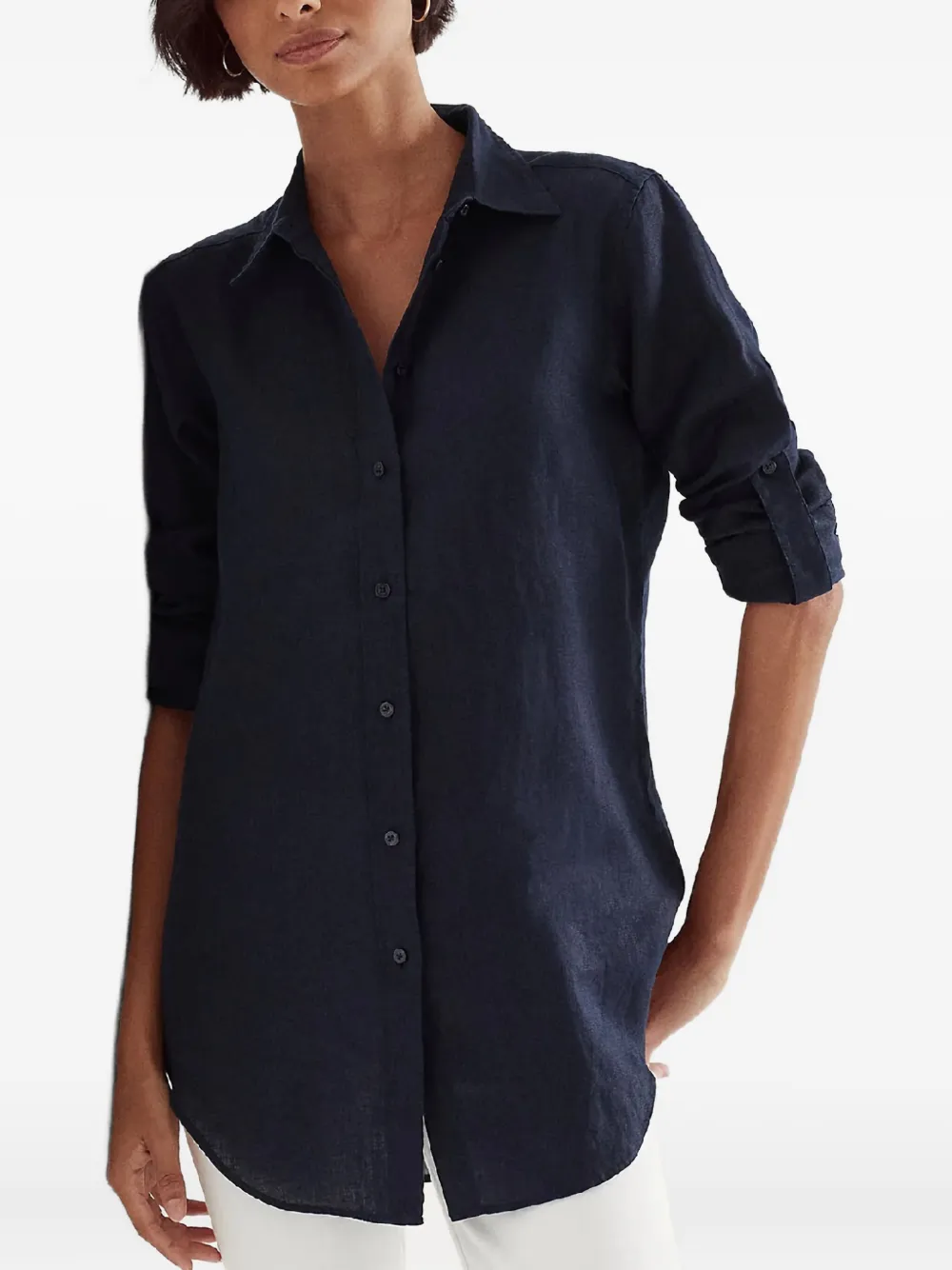Ralph Lauren Button-fastening Linen Shirt In Blue