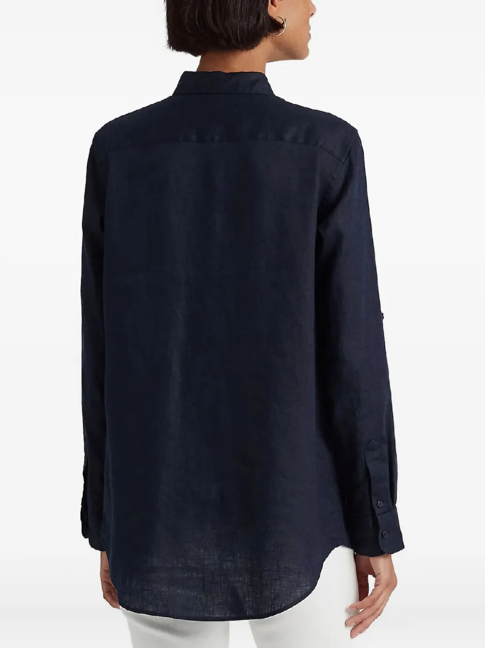 Ralph Lauren Button-fastening Linen Shirt In Blue
