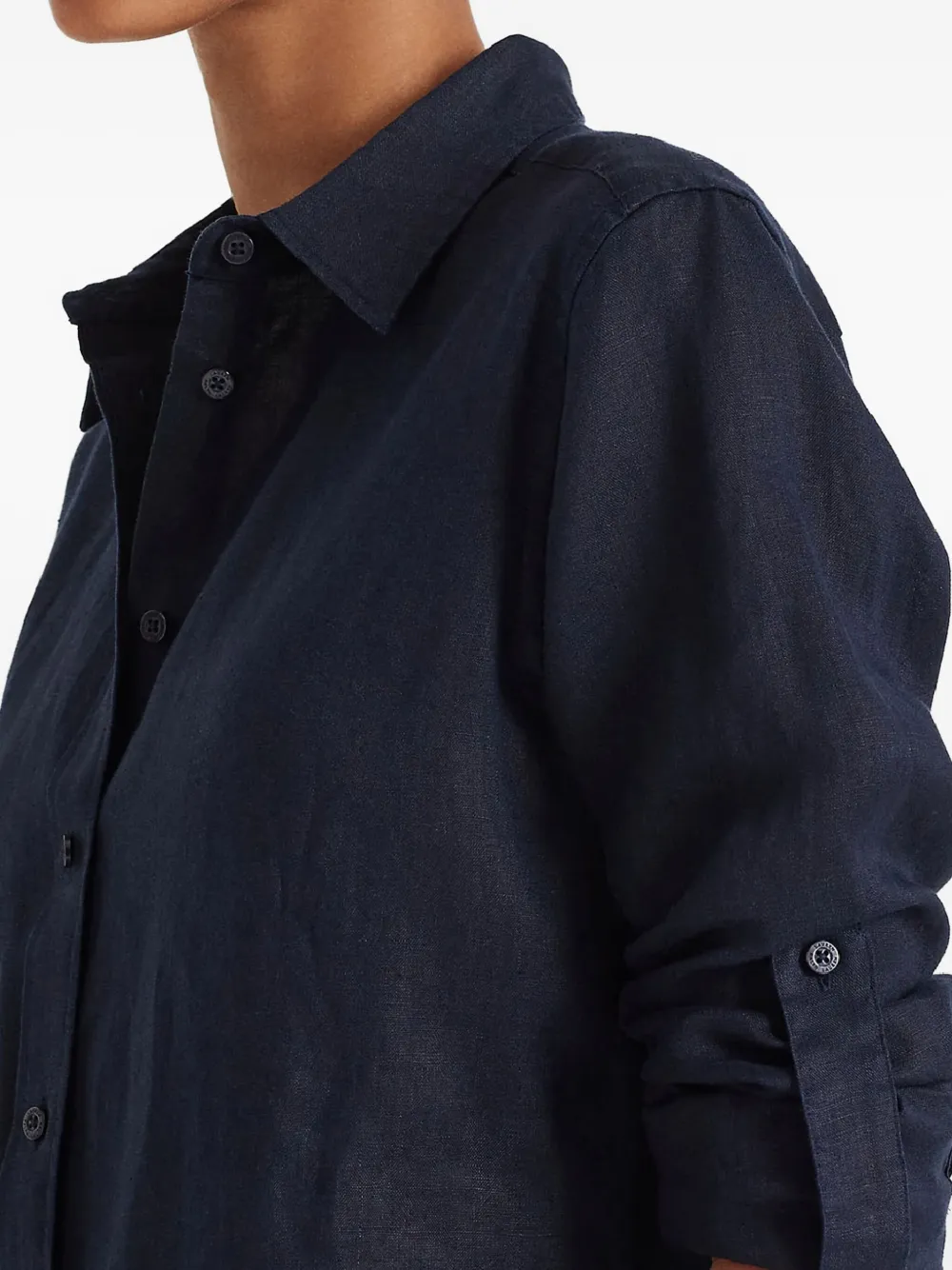 Ralph Lauren Button-fastening Linen Shirt In Blue