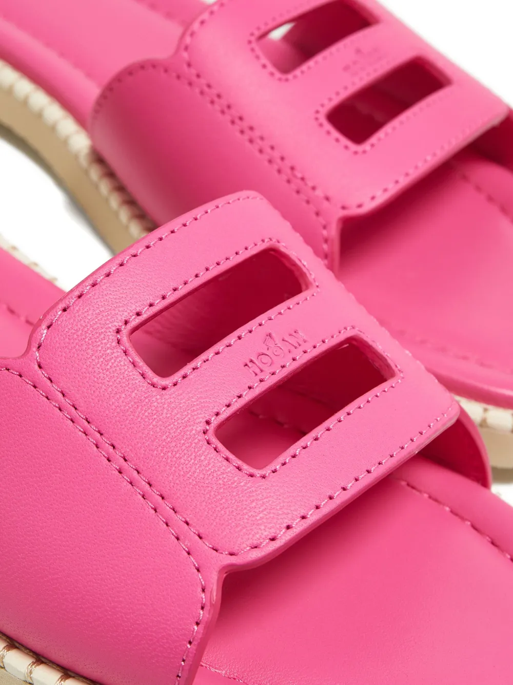Hogan logo-detail flat sandals Roze