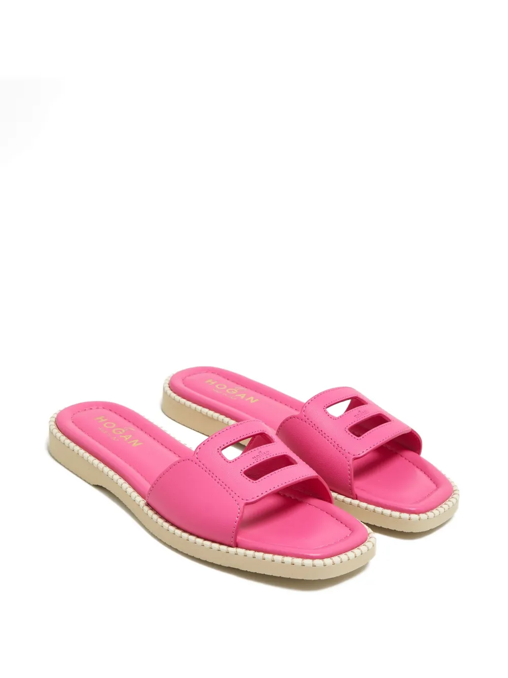 Hogan logo-detail flat sandals Roze