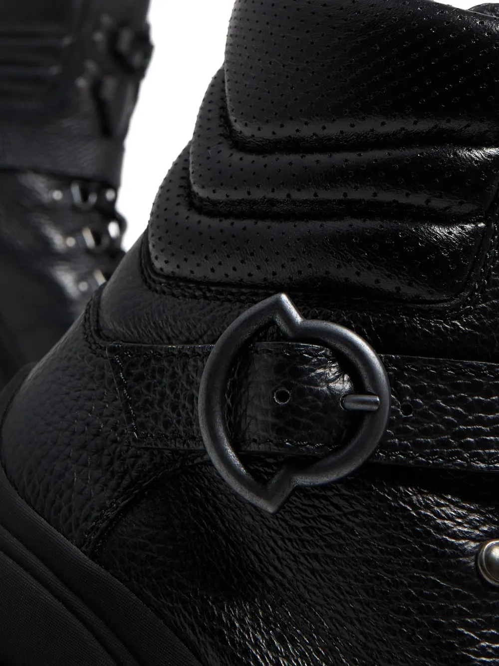 Moncler 80mm buckle lace-up ankle boots Zwart