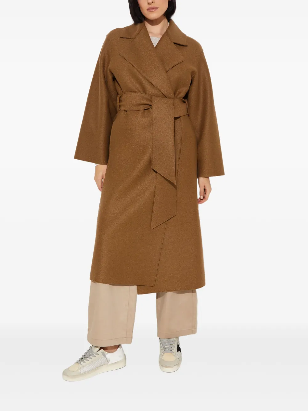 Harris Wharf London belted-waist wool coat - Marrone