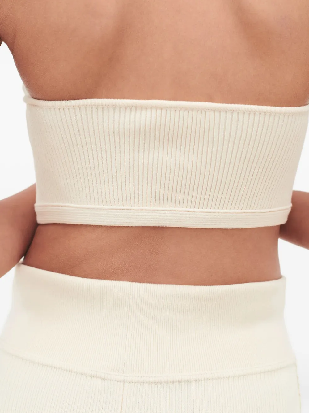 WARDROBE.NYC Geribbelde haltertop Beige