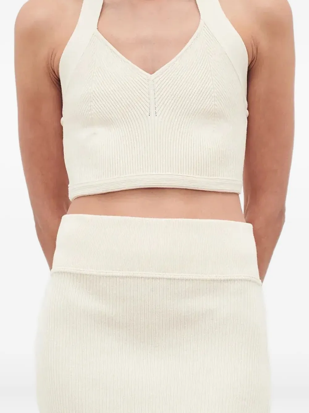 WARDROBE.NYC ribbed halterneck top | Neutrals | Image 1