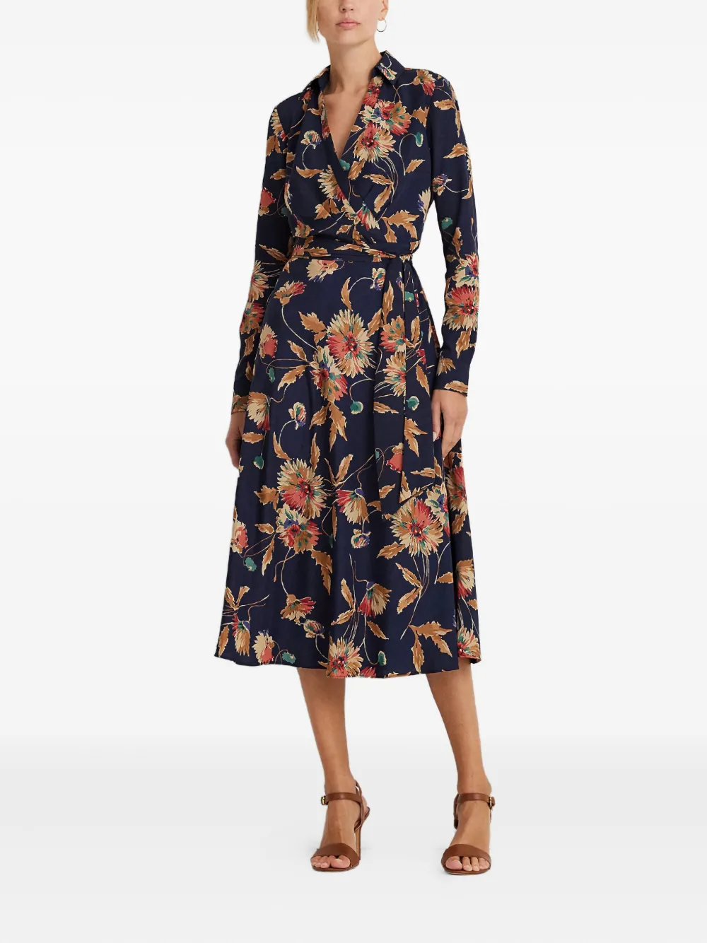 Ralph Lauren Floral-pattern Midi Dress In Multi