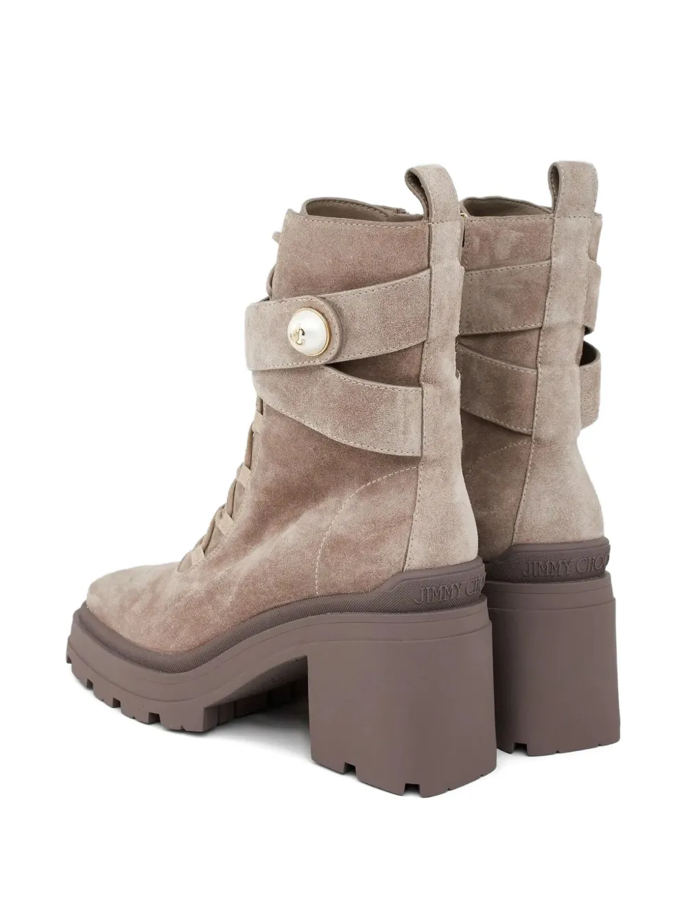 Jimmy Choo 80mm Noemi Square-toe Boots In Neutral