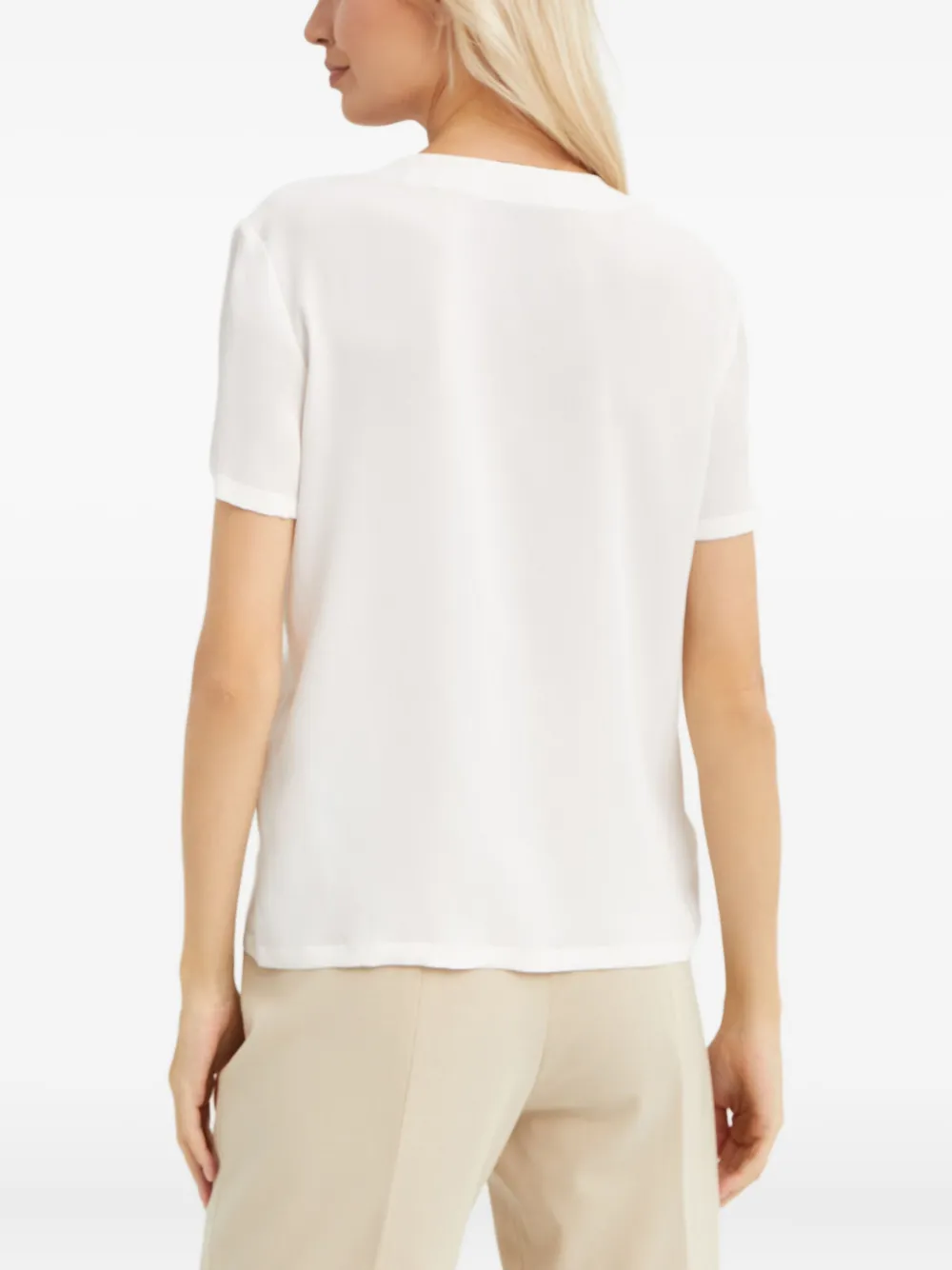 Fay T-shirt met V-hals Wit