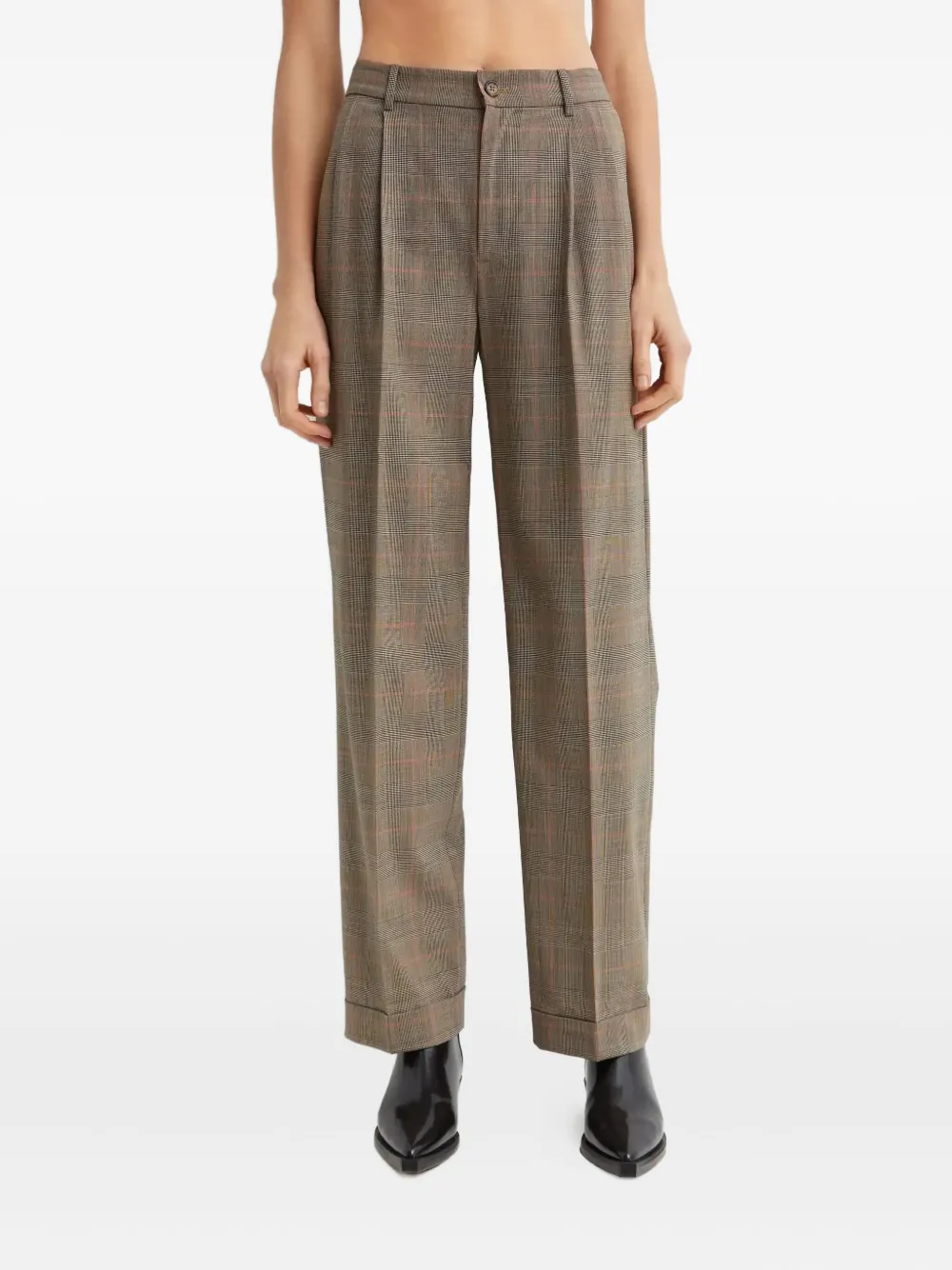 Ralph Lauren Leated Trousers In Brown