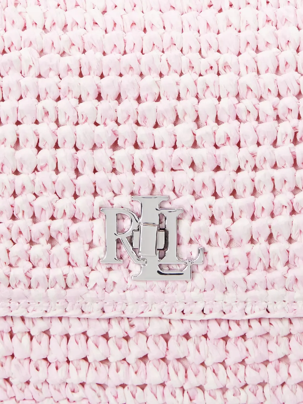 Ralph Lauren Sophee Straw Chain-strap Shoulder Bag In Pink