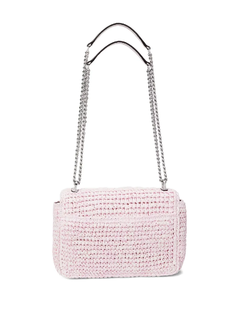 Ralph Lauren Sophee Straw Chain-strap Shoulder Bag In Pink
