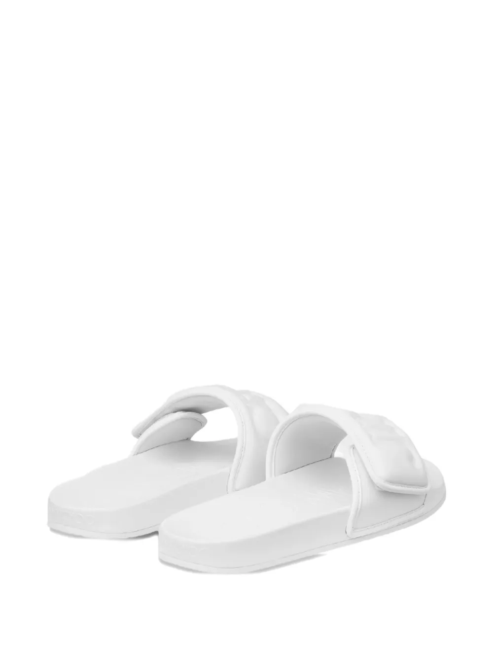 Jimmy Choo Fitz slippers met logo-reliëf en bandje Wit