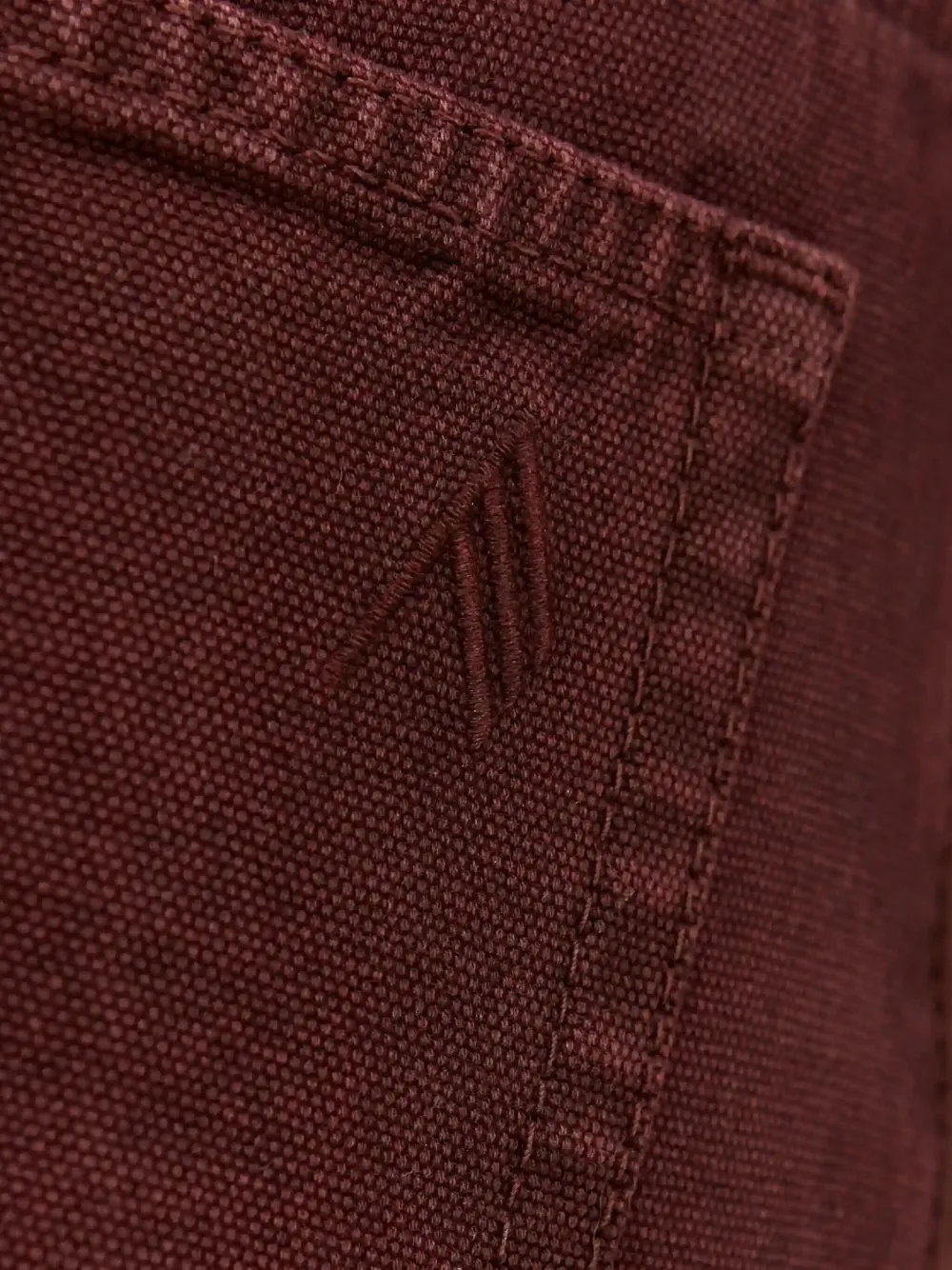 Attico Fern Cargo Jeans In Burgundy