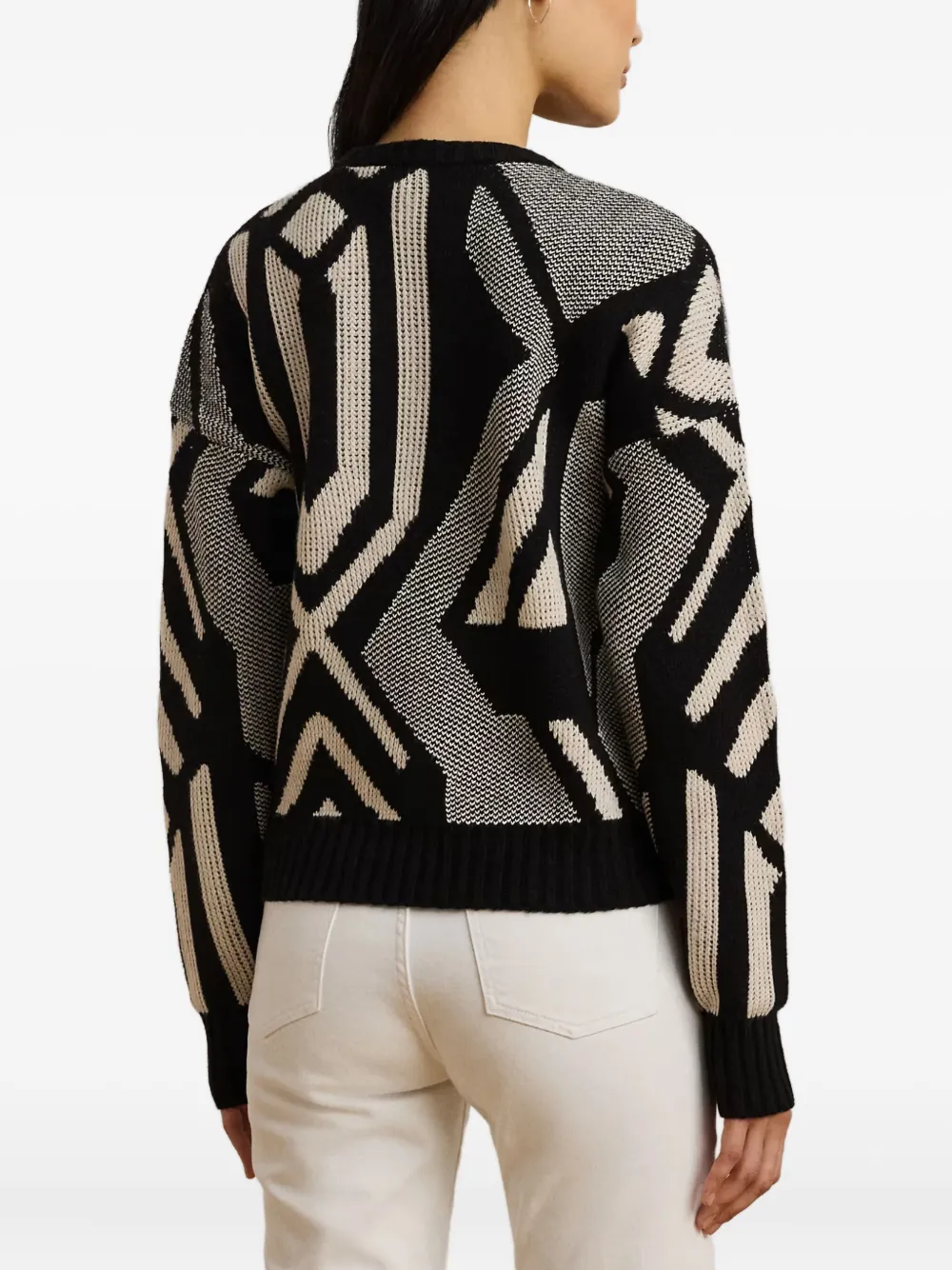 Ralph Lauren Geometric-pattern Sweater In Black