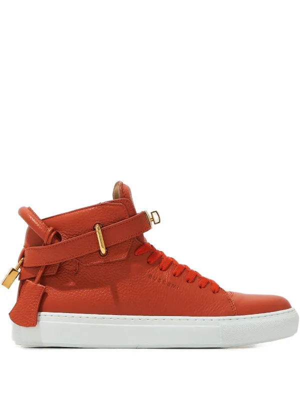 Buscemi パドロック レザースニーカー | オレンジ | FARFETCH JP