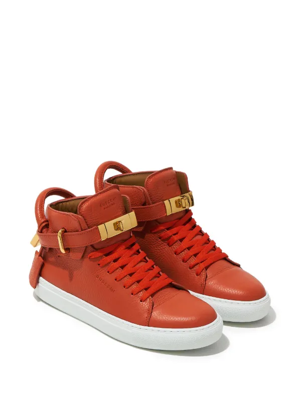 Buscemi パドロック レザースニーカー | オレンジ | FARFETCH JP