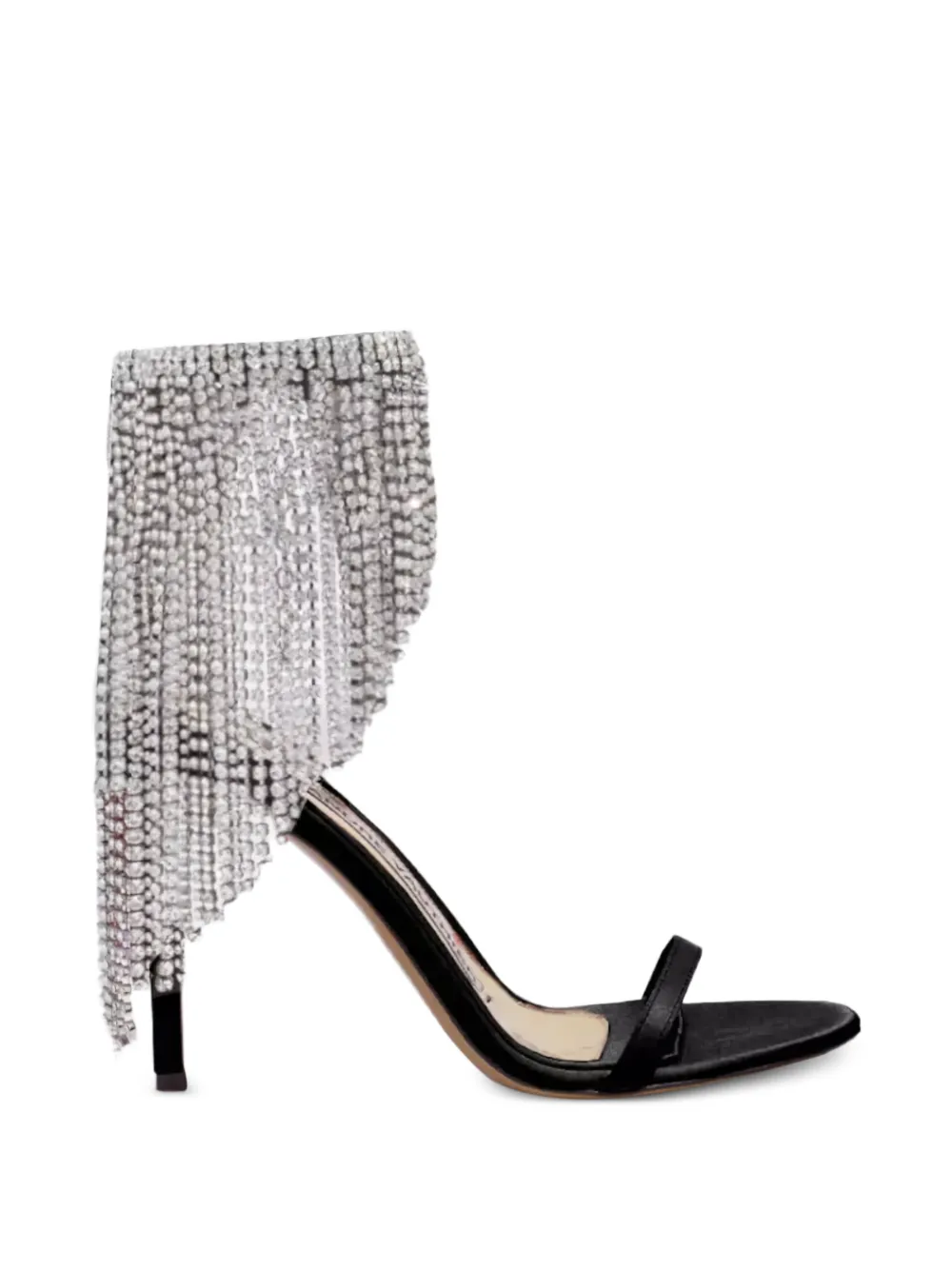 Alexandre Vauthier 105mm crystal drapery satin sandals - Nero