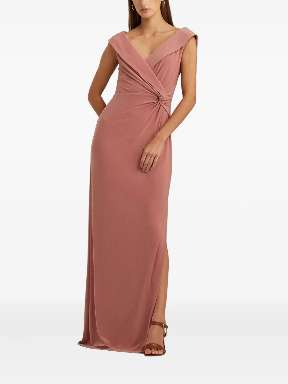 Ralph Lauren Knot-detail Maxi Dress In Pink