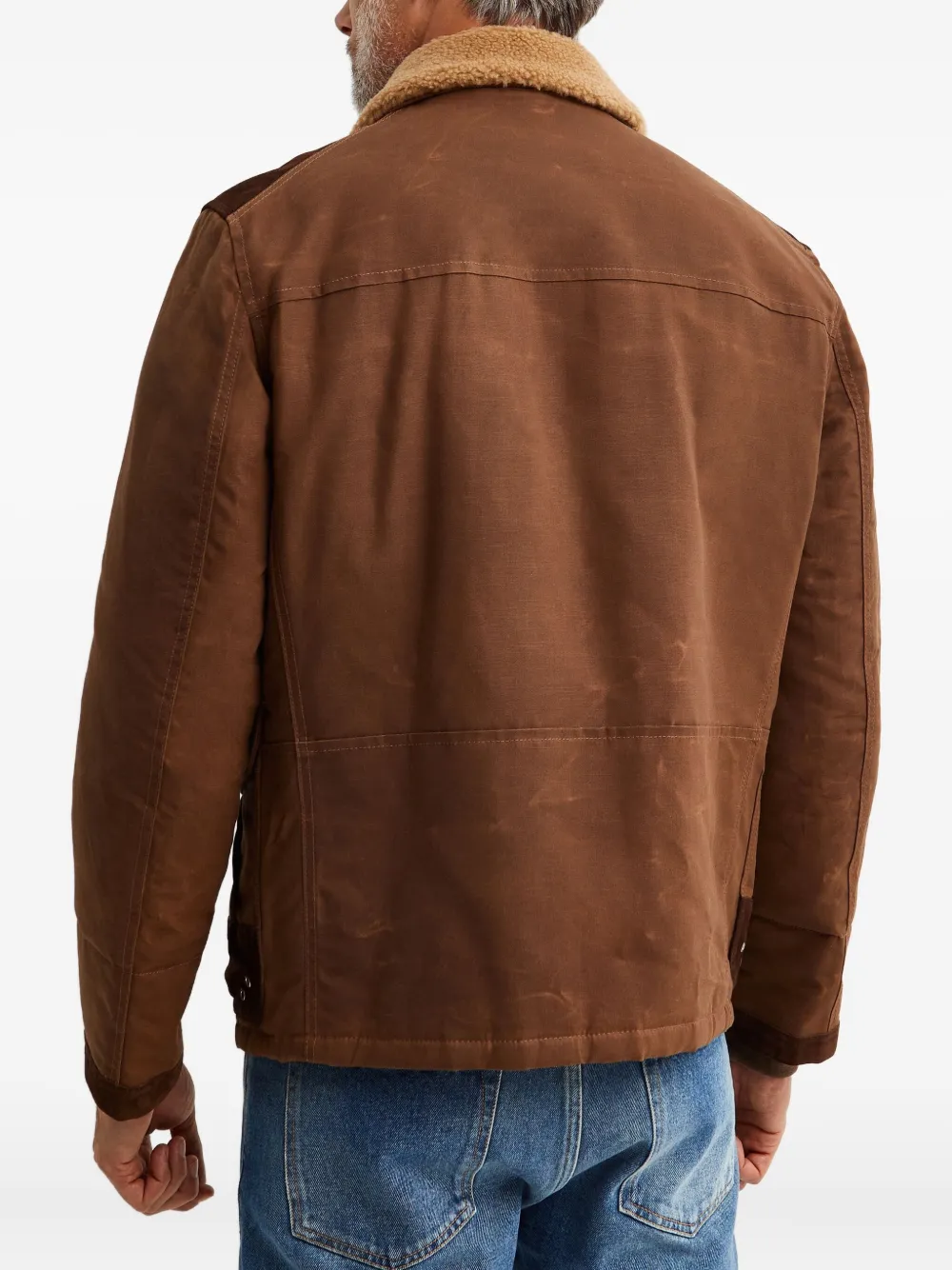 Fay Shearling-collar Jacket In Brown