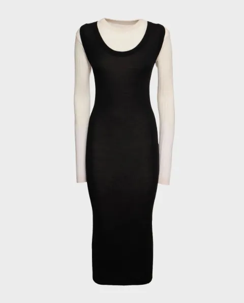 Marni crew-neck logo-embroidered dress