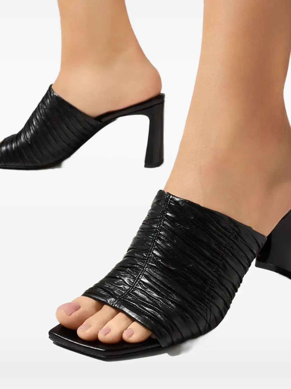 Jimmy Choo 75mm Lua ruched sandals Zwart