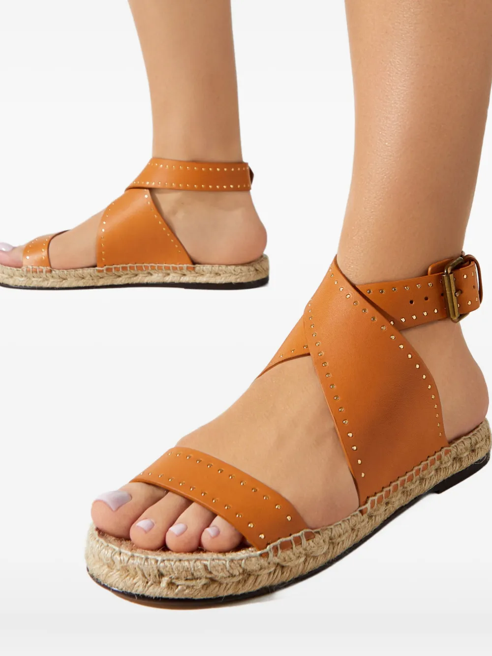 Isabel Marant Illya Leather Espadrilles In Brown