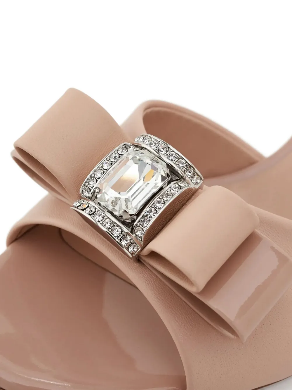 Casadei 85mm Julia Crystal-detail Slides In Brown