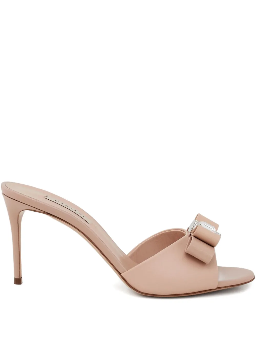 Casadei 85mm Julia Crystal-detail Slides In Brown