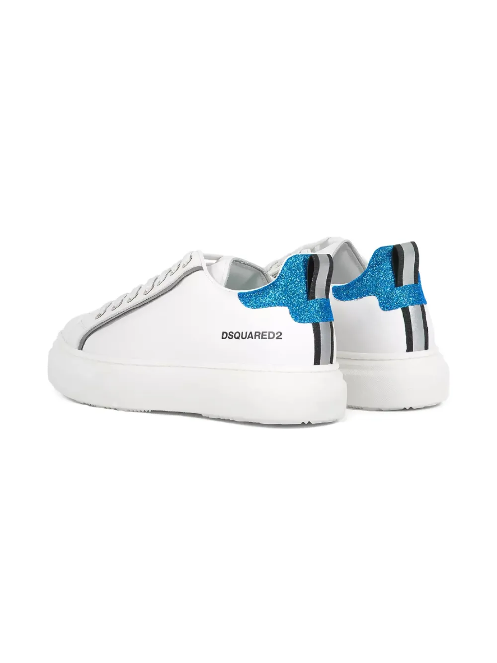 DSQUARED2 KIDS Sneakers met logo en glitters Wit