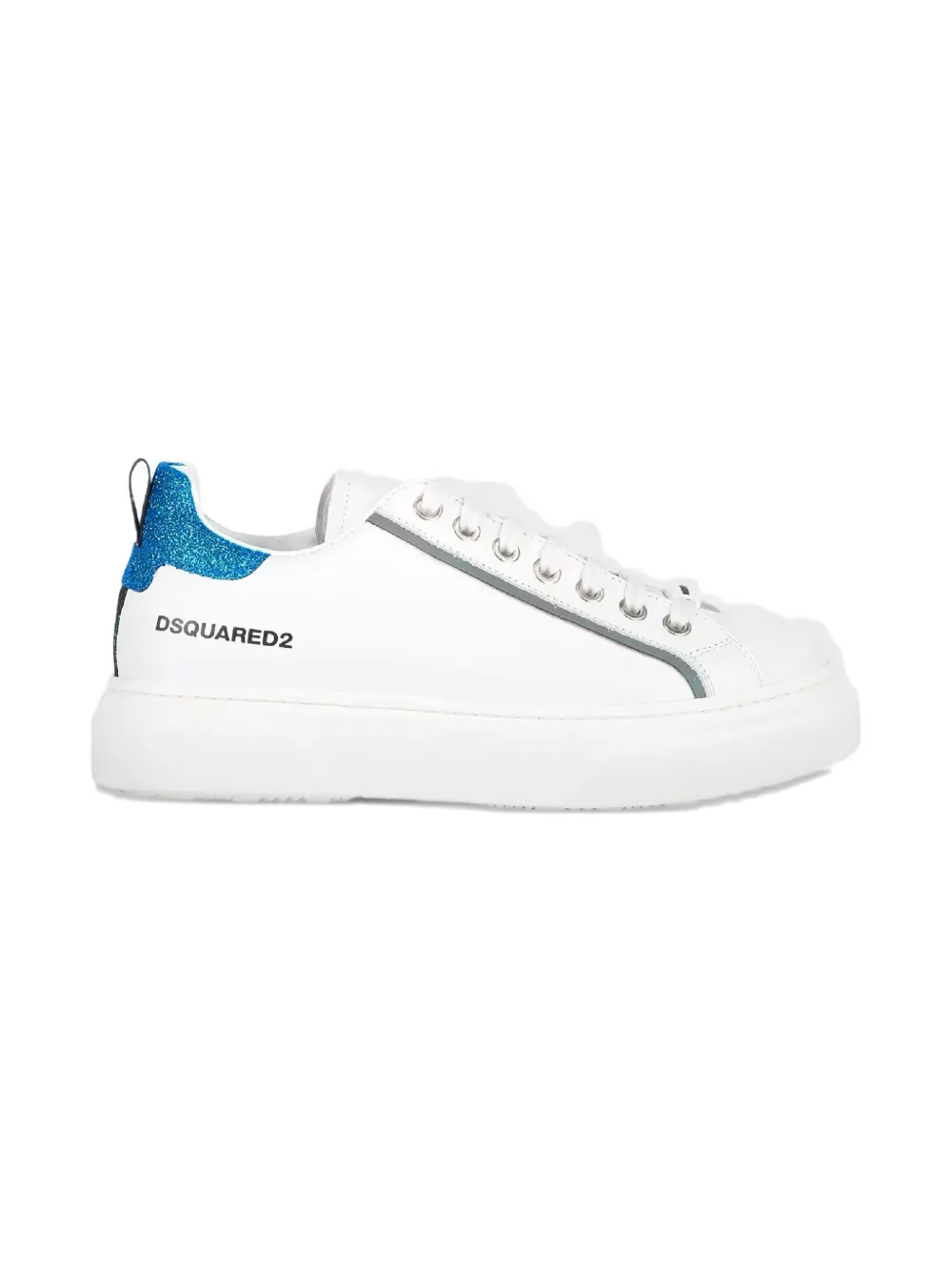DSQUARED2 KIDS Sneakers met logo en glitters Wit