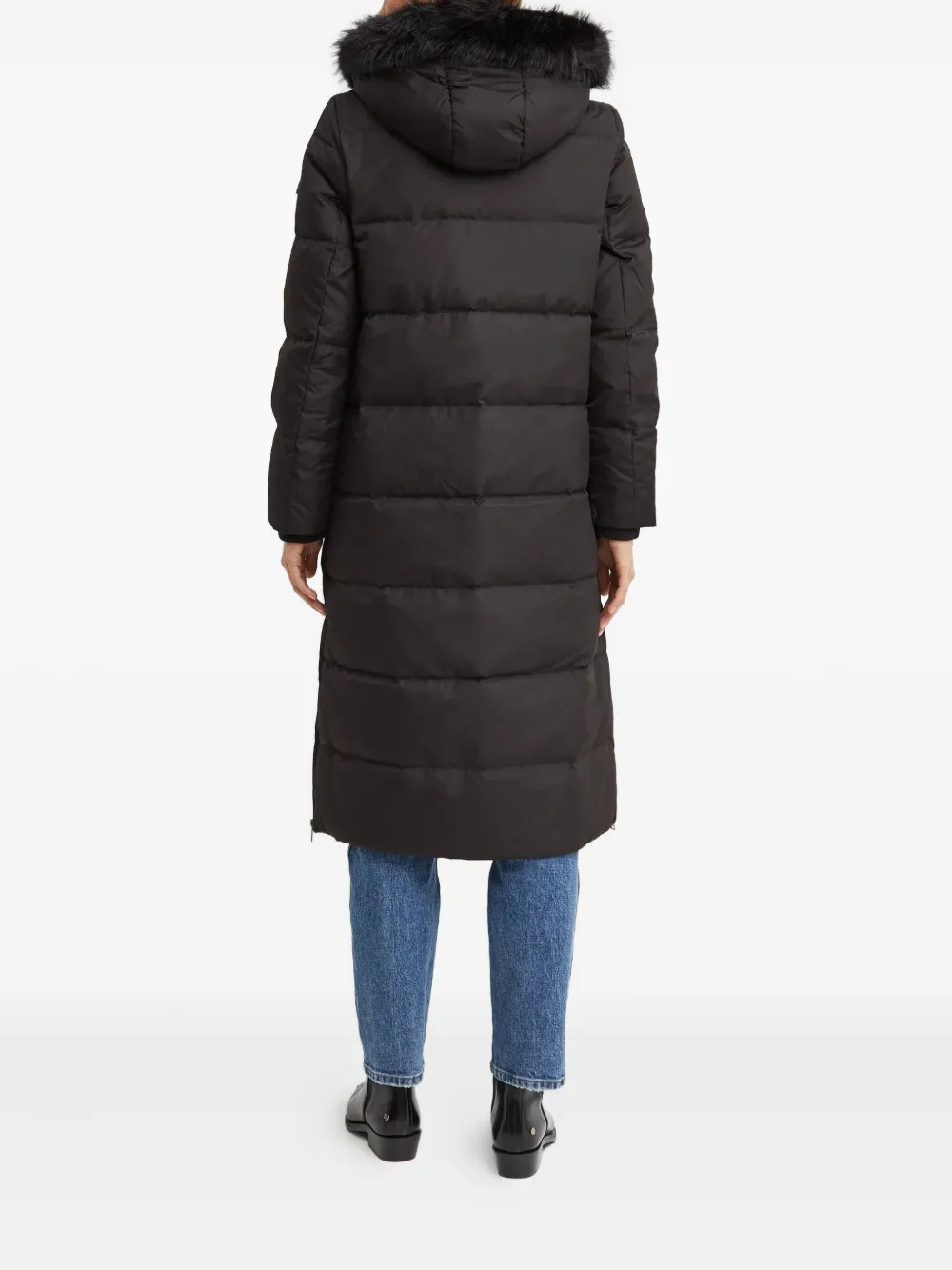 Ralph Lauren Hooded Coat In Black