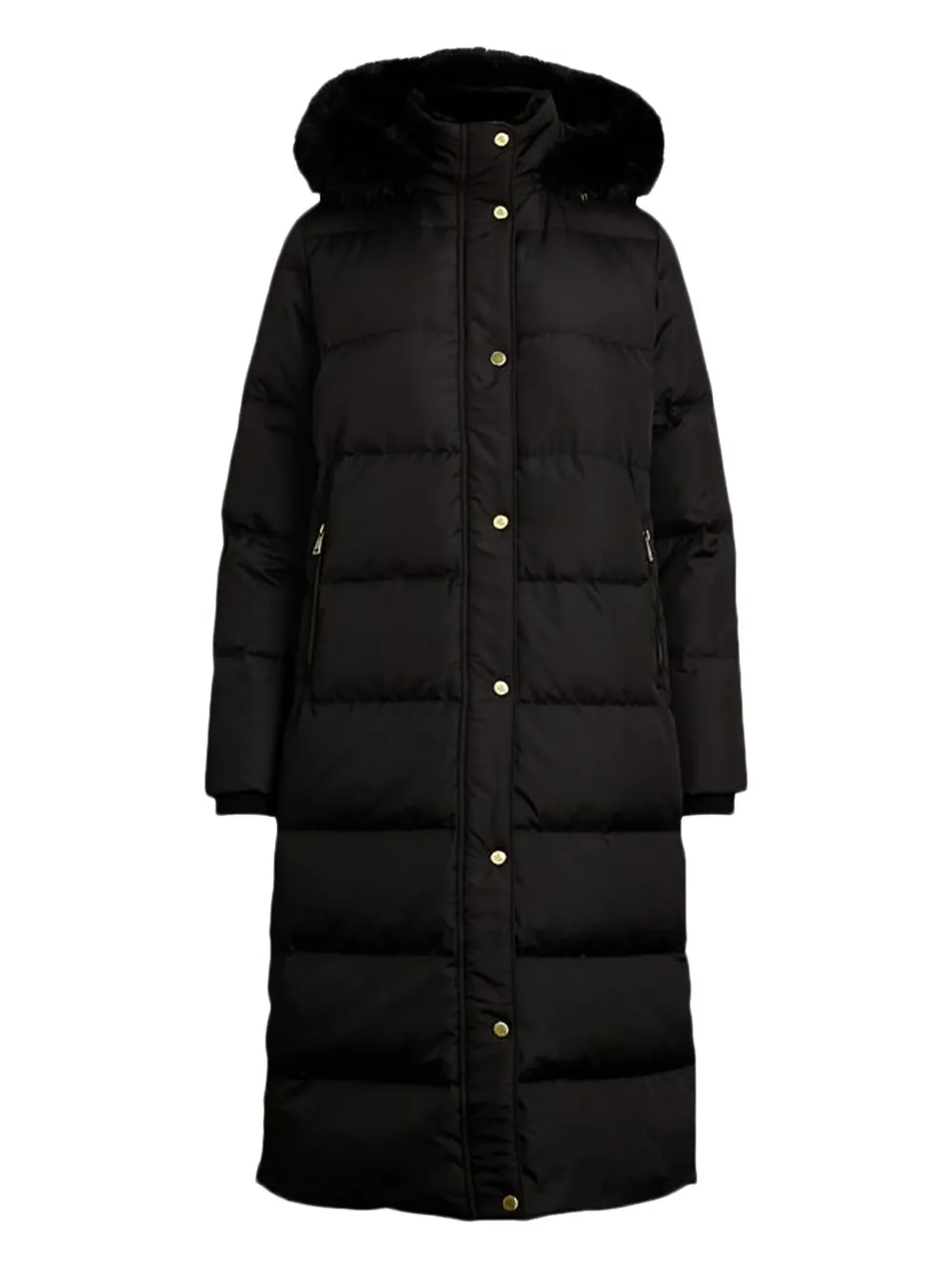 Ralph Lauren Hooded Coat In Black