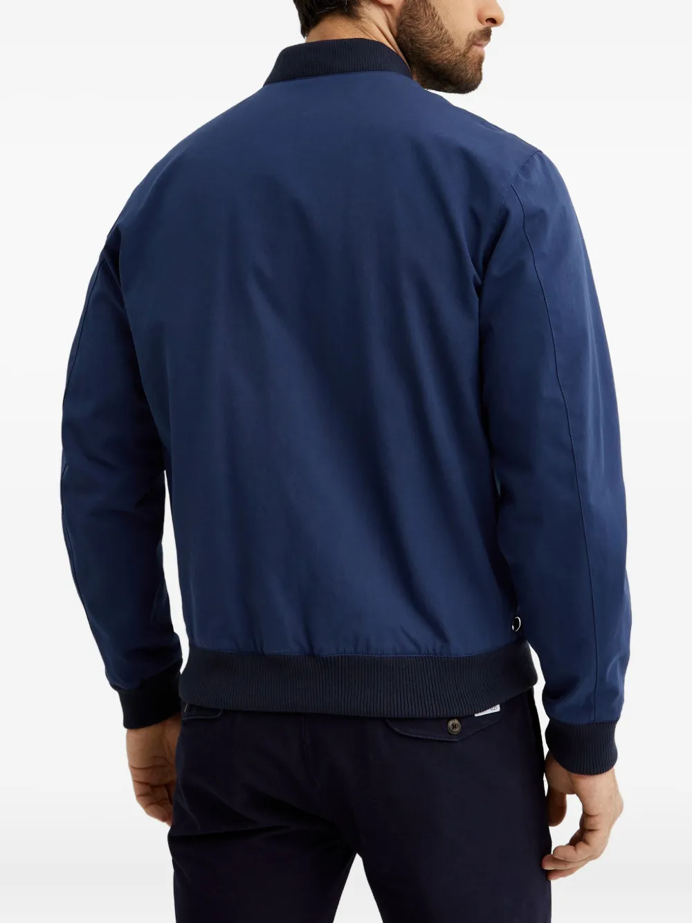 Fay Long-sleeve Bomber Jacket In Blue