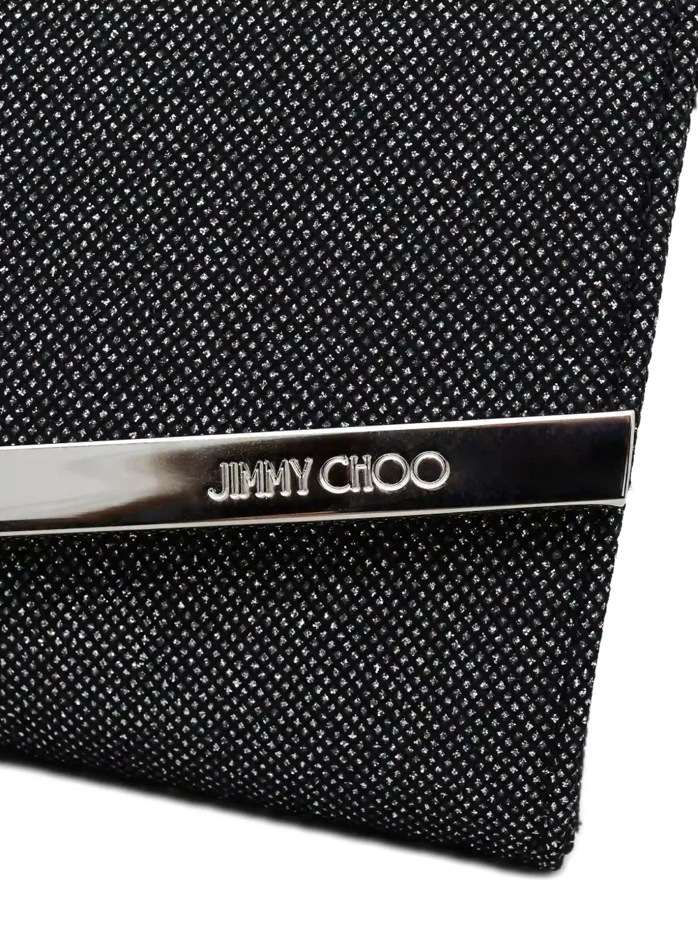 Jimmy Choo Emmie Clutch With Strass And Chain In Black