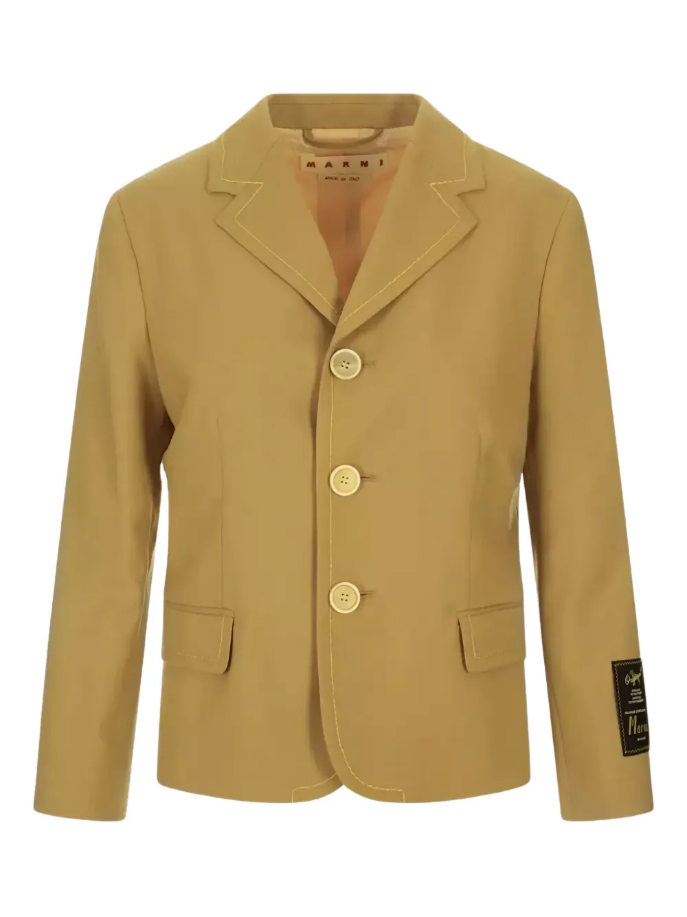 Marni Button Logo Blazer In Gold