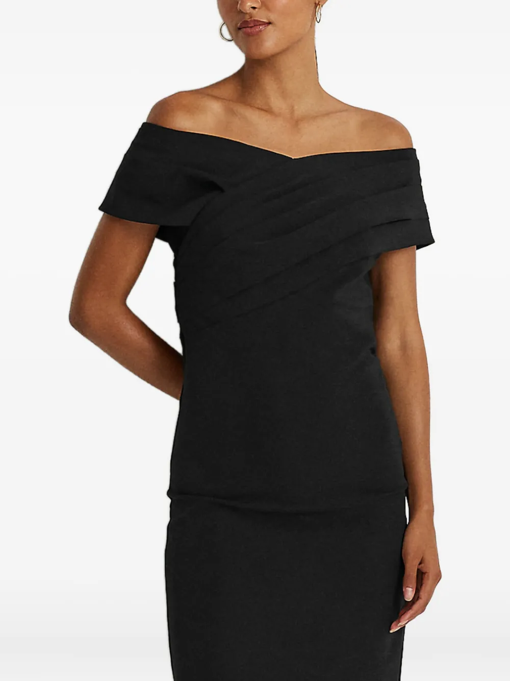 Lauren Ralph Lauren off-shoulder midi dress - Zwart