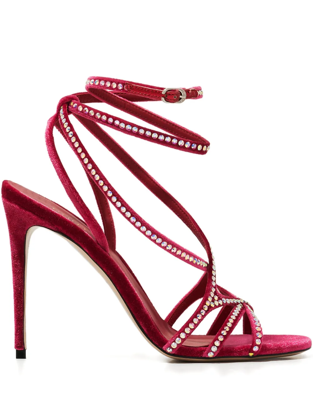 Le Silla 105 mm Belen sandalen verfraaid met kristallen Rood