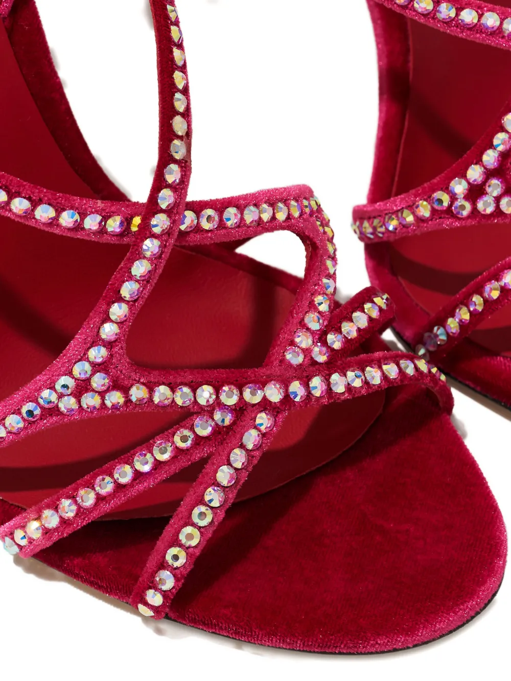 Le Silla 105 mm Belen sandalen verfraaid met kristallen Rood