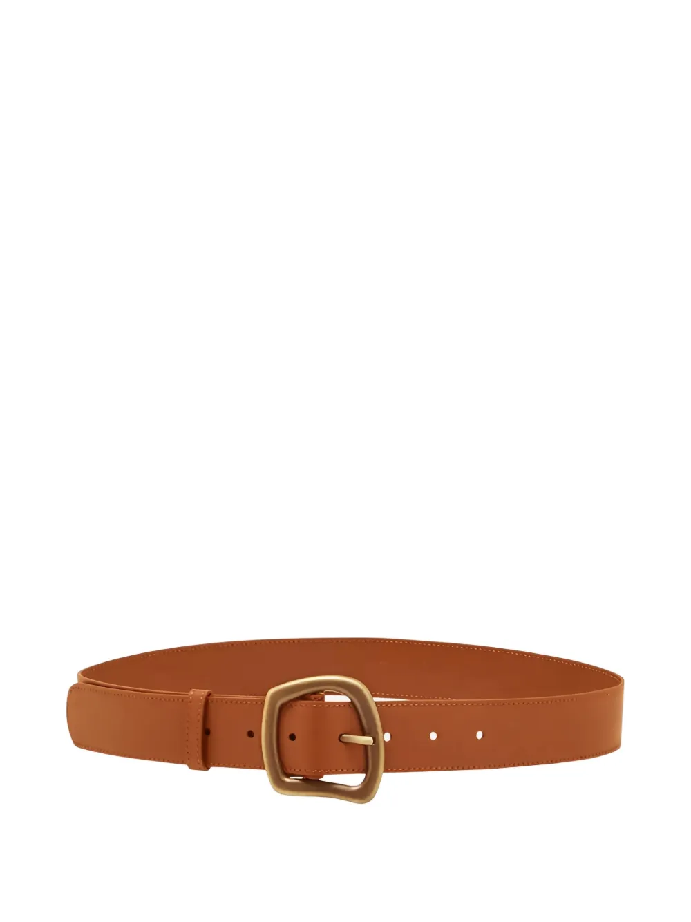 Gabriela Hearst Simone Irregular-buckle Belt In Brown