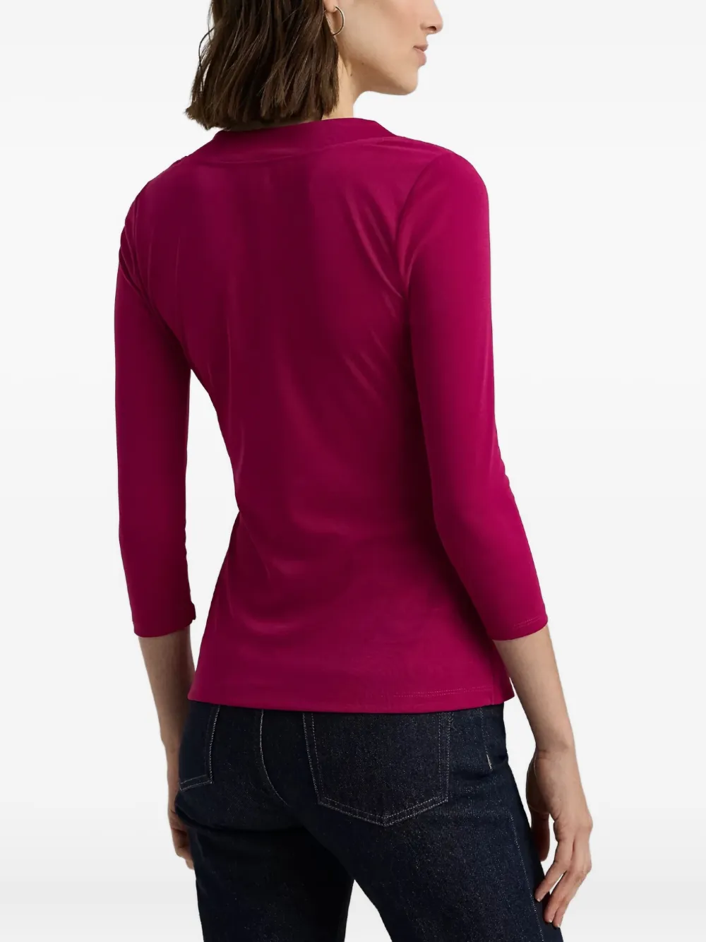 Ralph Lauren Wrap-belted Knitted Blouse In Pink