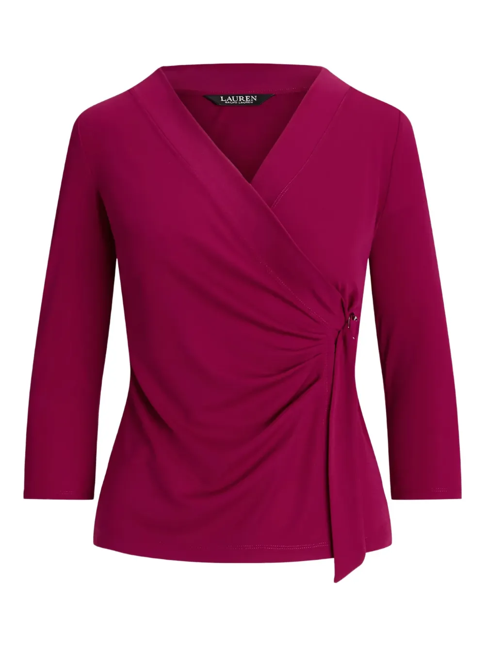 Ralph Lauren Wrap-belted Knitted Blouse In Pink